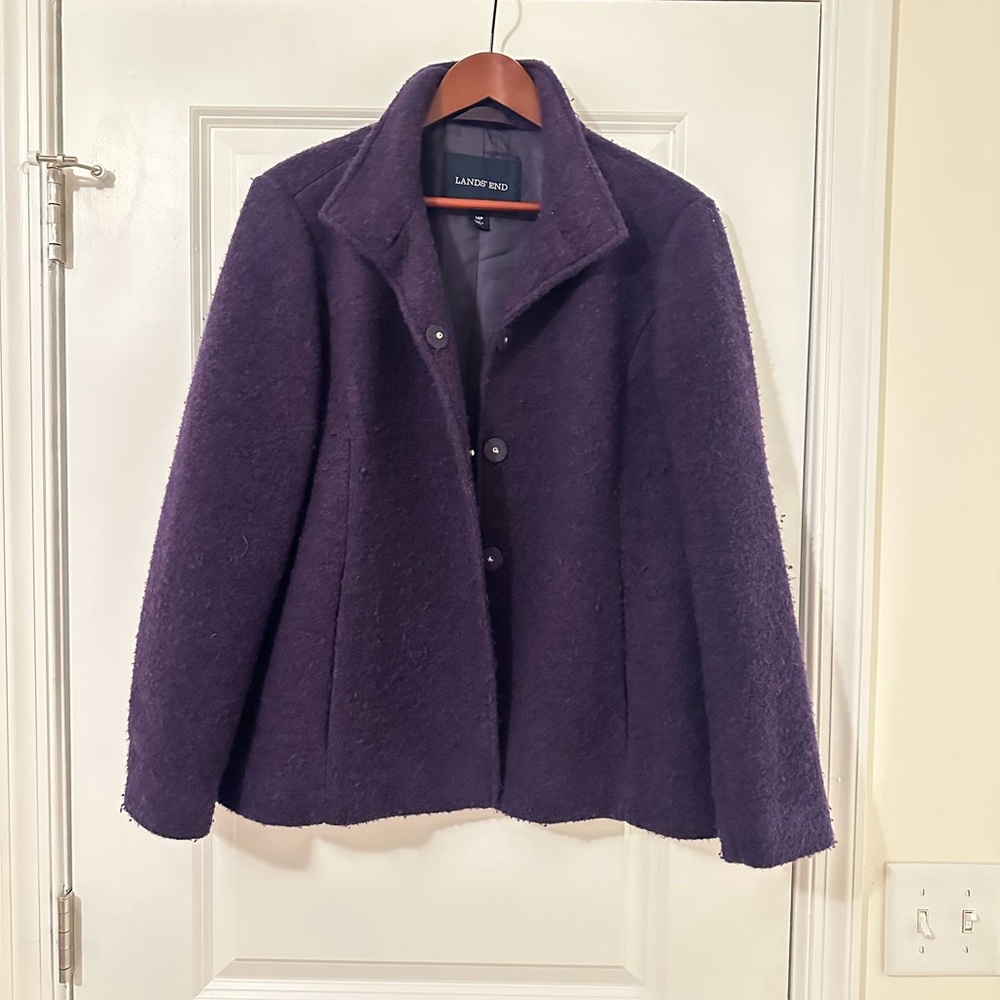 Lands' End Women's Deep Purple Teddy Jacket
